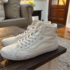 Vans White High-Top Canvas Sneakers